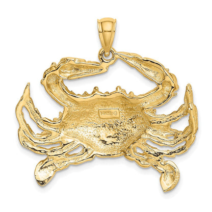 14K Gelbgold Blaue-Krabbe-Charm