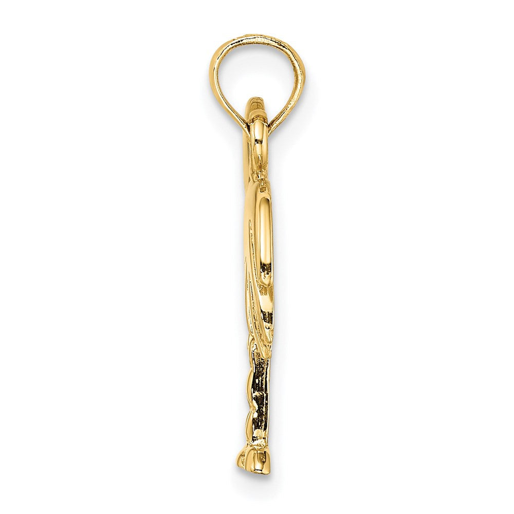 14K Gelbgold Poliert Charleston Palme Charm-Anhänger