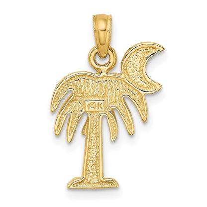 14K Gelbgold Poliert Charleston Palme Charm-Anhänger