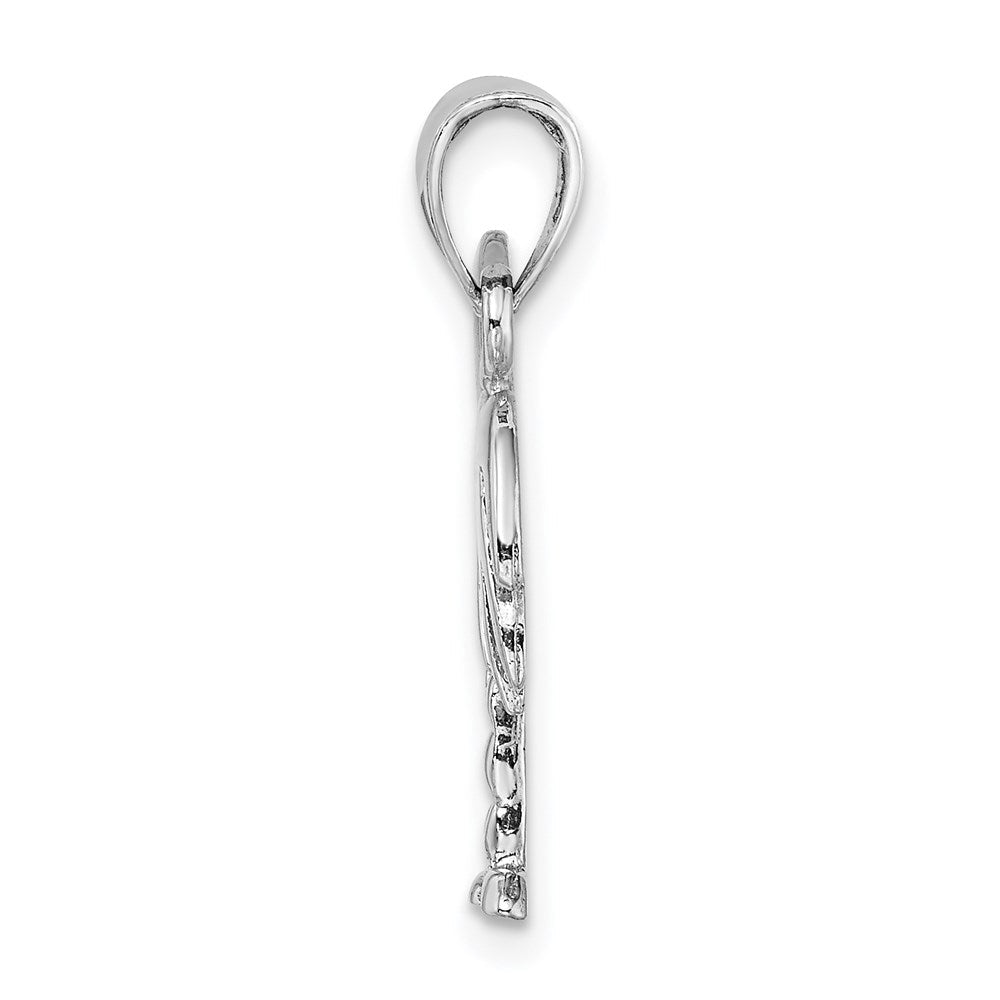 14K Weißgold Charleston Palme Charm poliert
