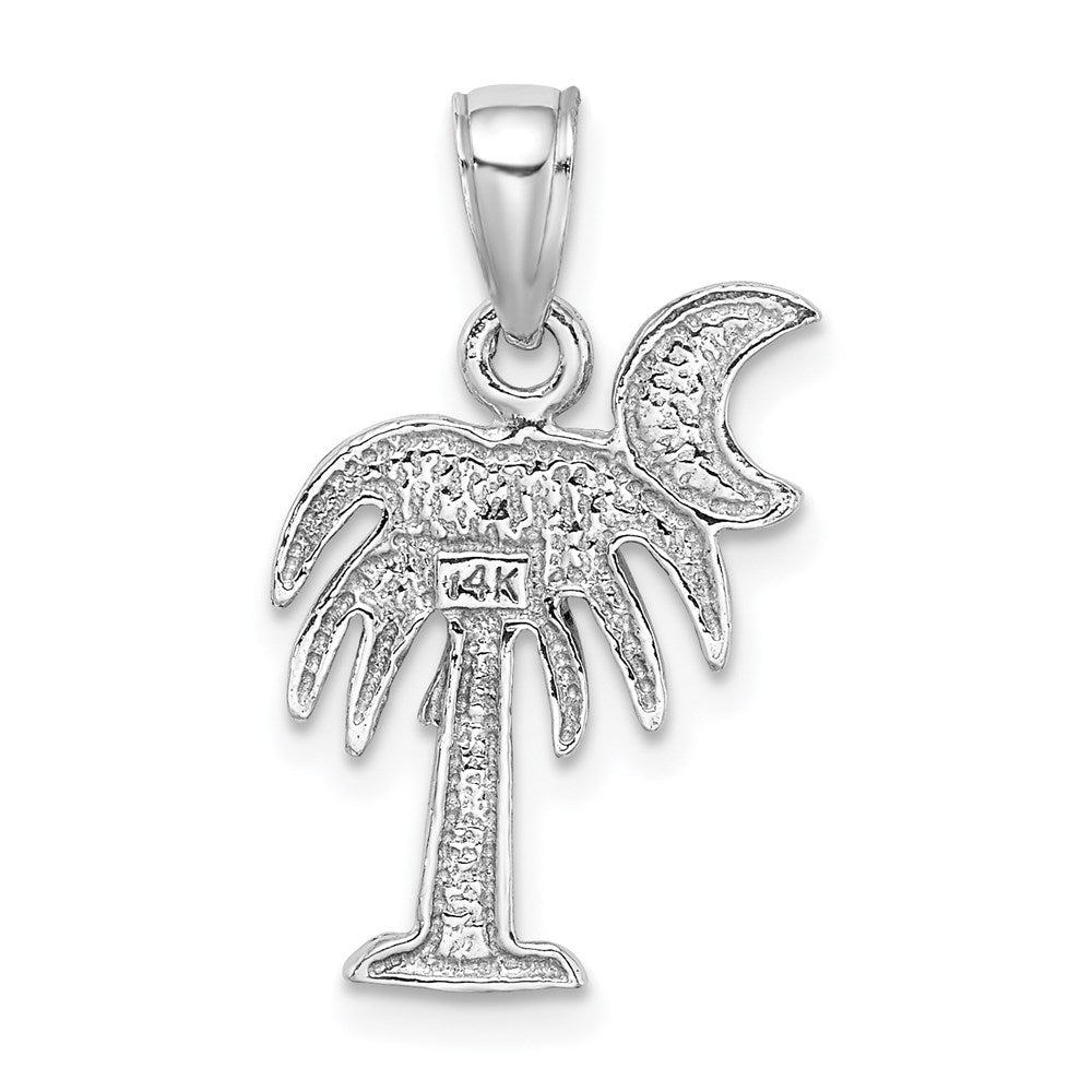 14K Weißgold Charleston Palme Charm poliert