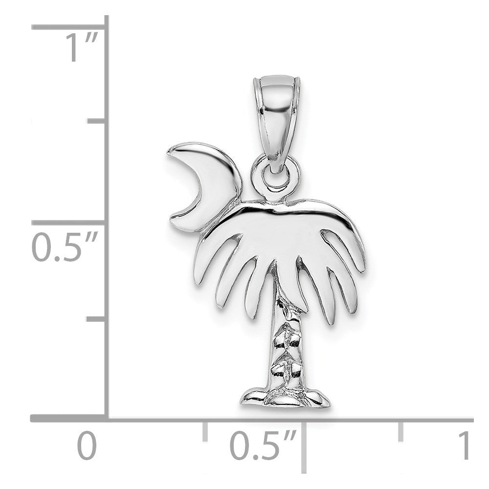 14K Weißgold Charleston Palme Charm poliert