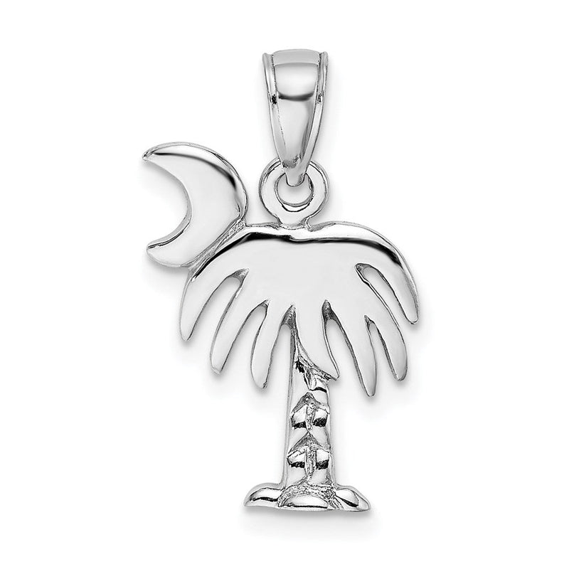 14K Weißgold Charleston Palme Charm poliert
