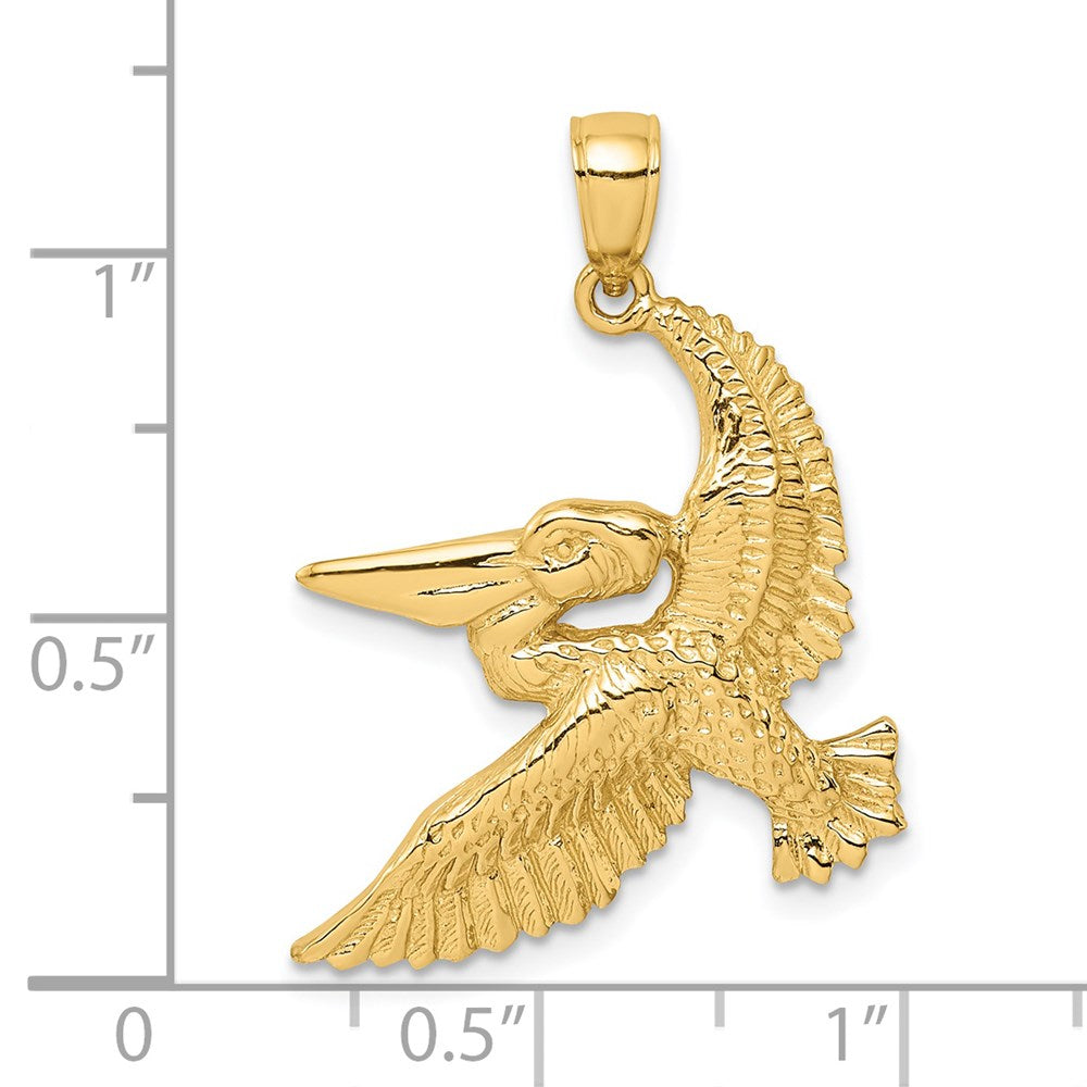 14K Gelbgold Charm "Fliegender Pelikan