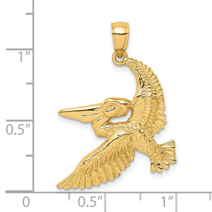 14K Gelbgold Charm "Fliegender Pelikan