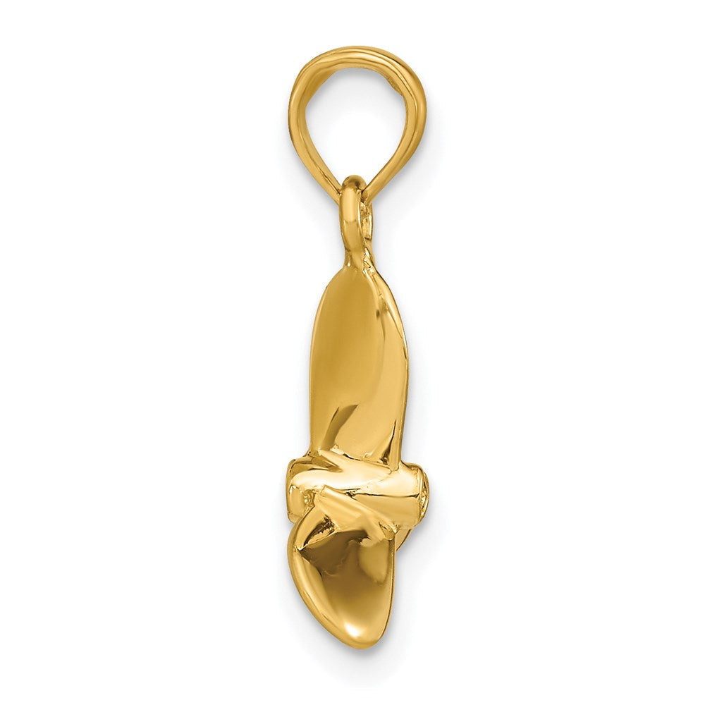 14K Gelbgold 3-d mit 3 Blades Propeller Charm