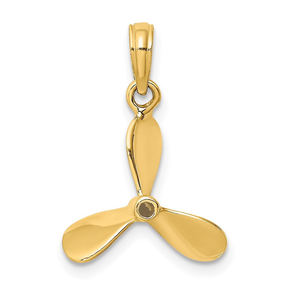 14K Gelbgold 3-d mit 3 Blades Propeller Charm