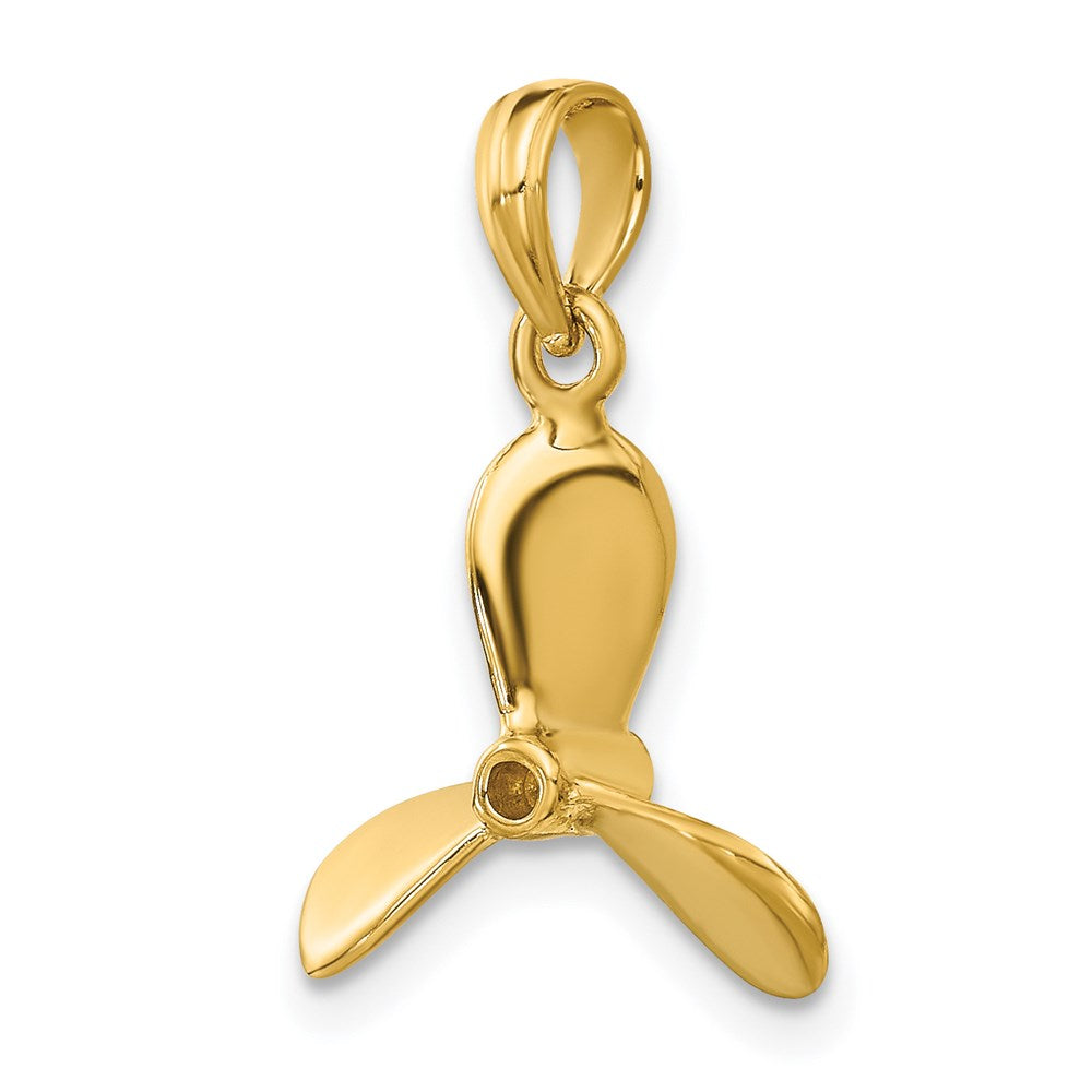 14K Gelbgold 3-d mit 3 Blades Propeller Charm