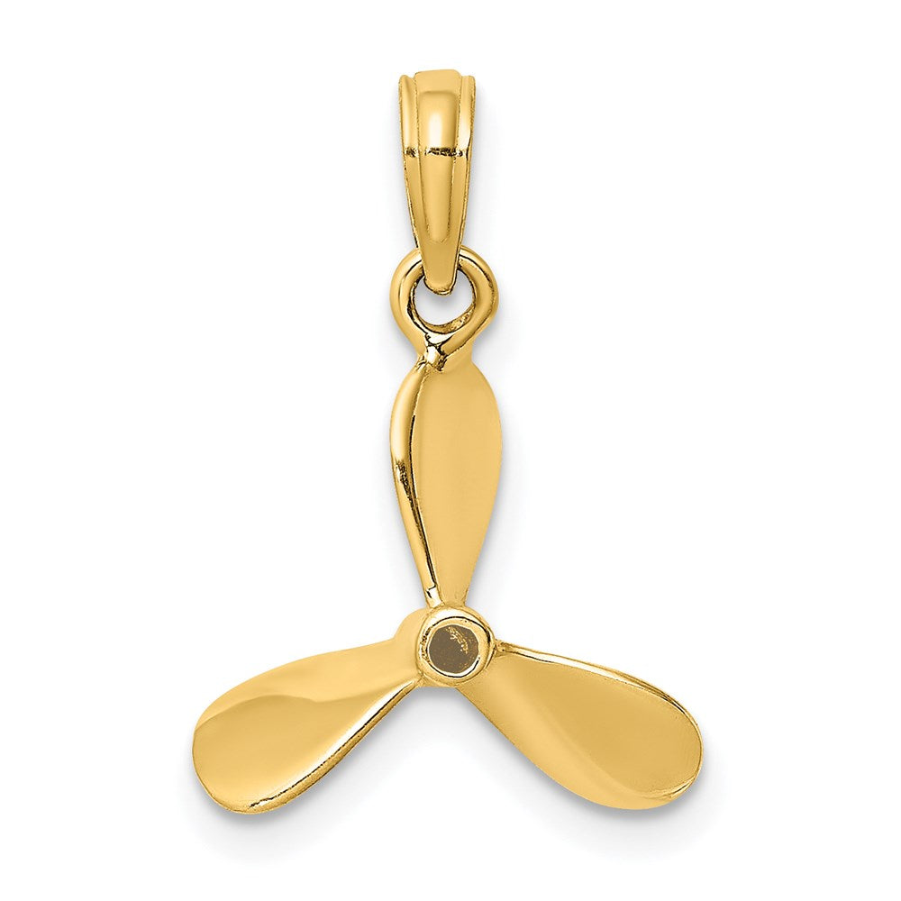 14K Gelbgold 3-d mit 3 Blades Propeller Charm