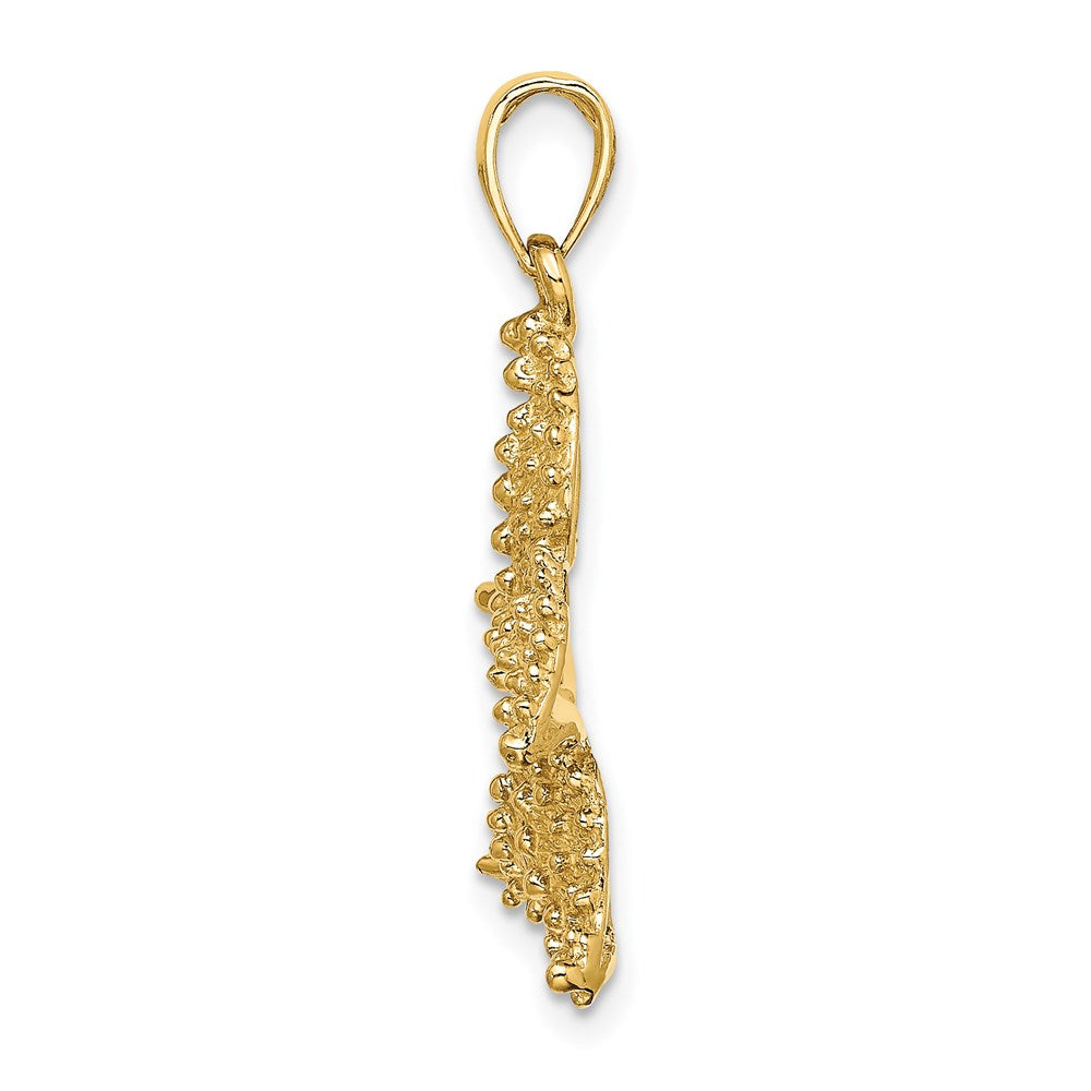 14K Gelbgold Seestern-Charm mit strukturierter Oberfläche