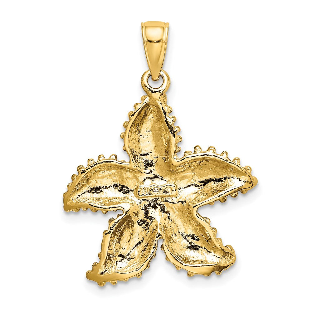 14K Gelbgold Seestern-Charm mit strukturierter Oberfläche