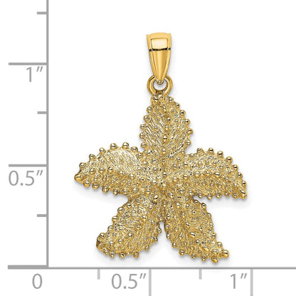 14K Gelbgold Seestern-Charm mit strukturierter Oberfläche