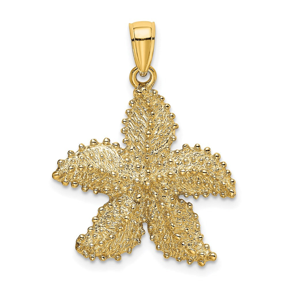 14K Gelbgold Seestern-Charm mit strukturierter Oberfläche