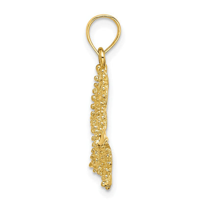 14K Gelbgold Seestern-Charm mit strukturierter Oberfläche