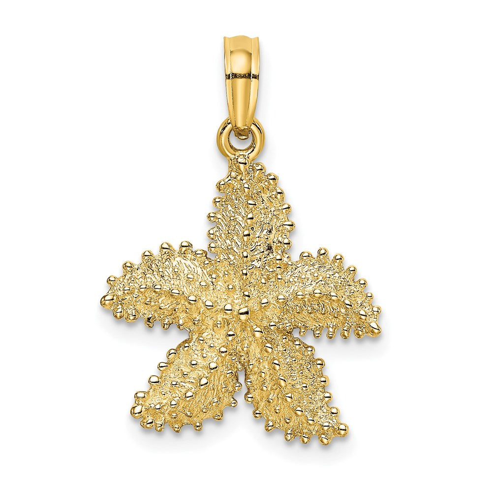 14K Gelbgold Seestern-Charm mit strukturierter Oberfläche
