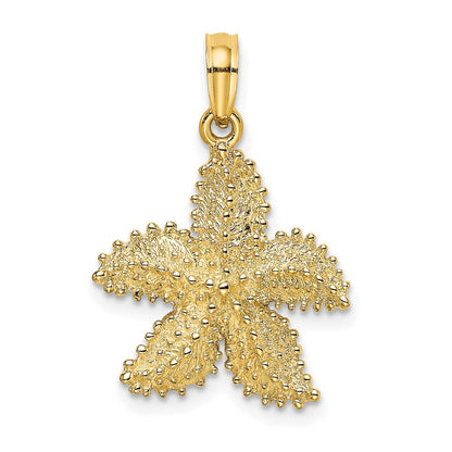 14K Gelbgold Seestern-Charm mit strukturierter Oberfläche