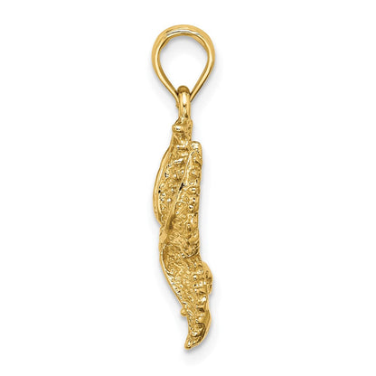 14K Gelbgold Seestern-Charm mit strukturierter Oberfläche