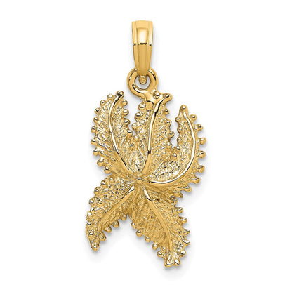 14K Gelbgold Seestern-Charm mit strukturierter Oberfläche