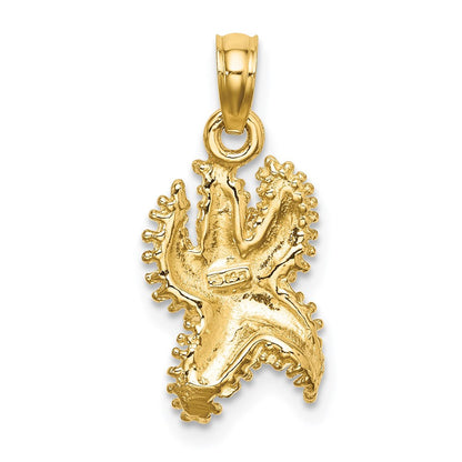 14K Gelbgold Strukturierter Seestern-Charm