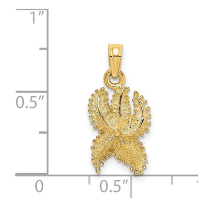14K Gelbgold Strukturierter Seestern-Charm