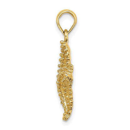 14K Gelbgold Seestern-Charm mit Perlrand und strukturierter Oberfläche