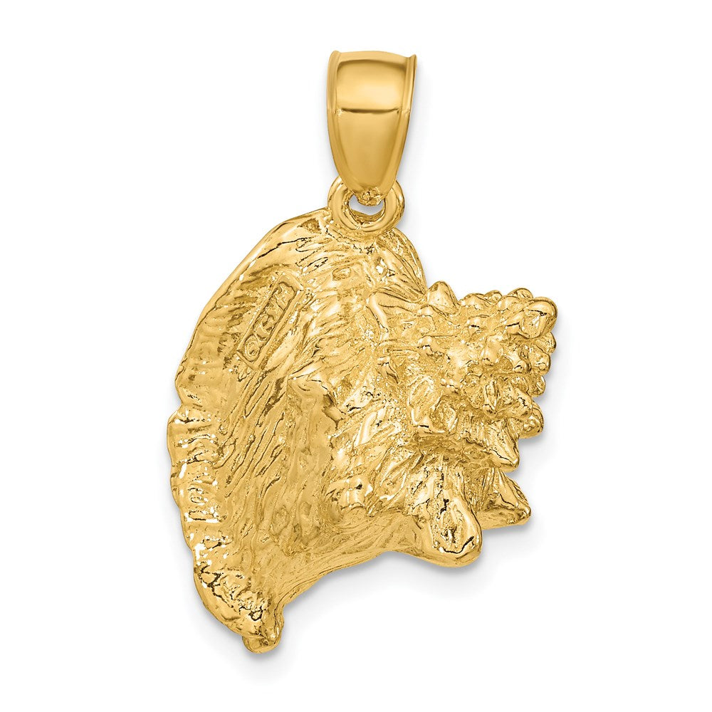 14K Gelbgold 3-D Muschel-Charm
