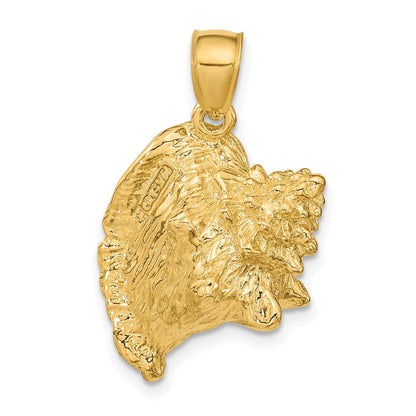 14K Gelbgold 3-D Muschel-Charm