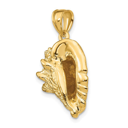 14K Gelbgold 3-D Muschel-Charm