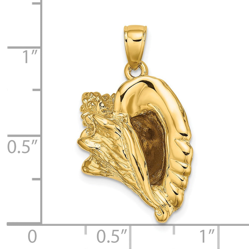 14K Gelbgold 3-D Muschel-Charm