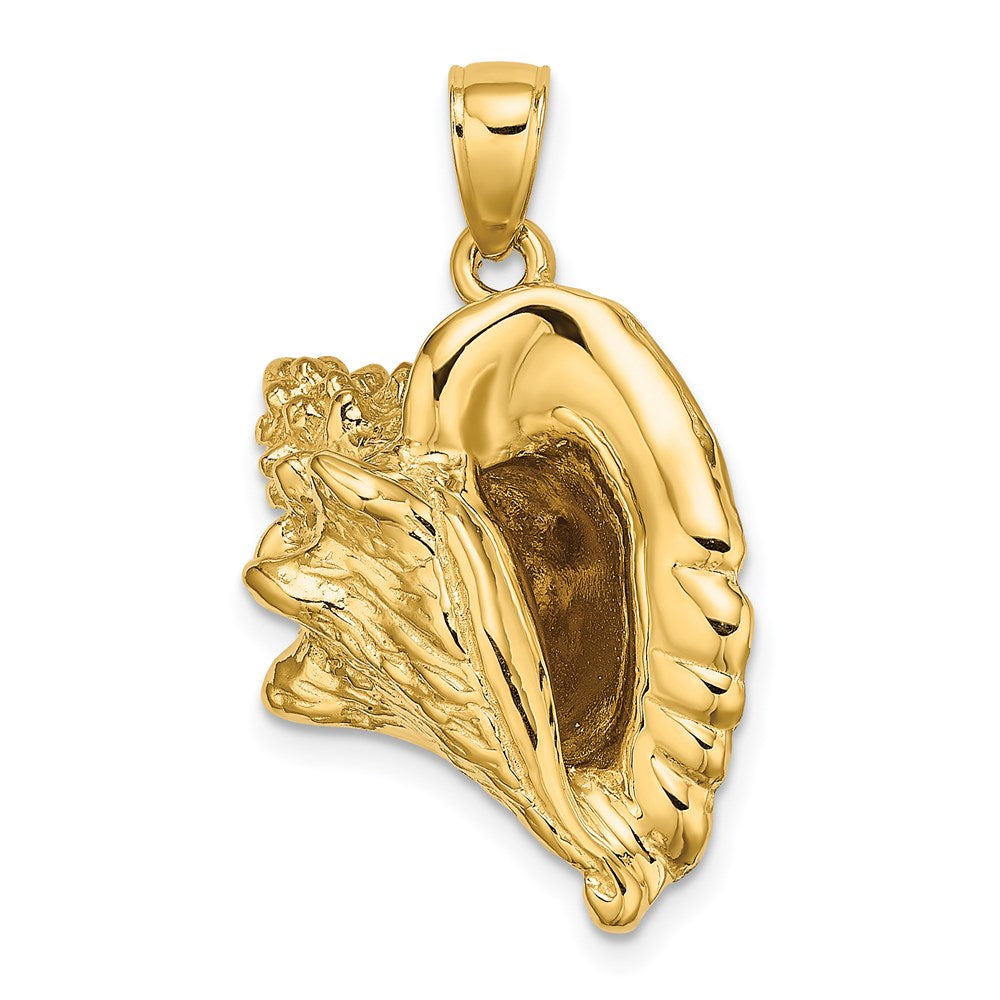 14K Gelbgold 3-D Muschel-Charm