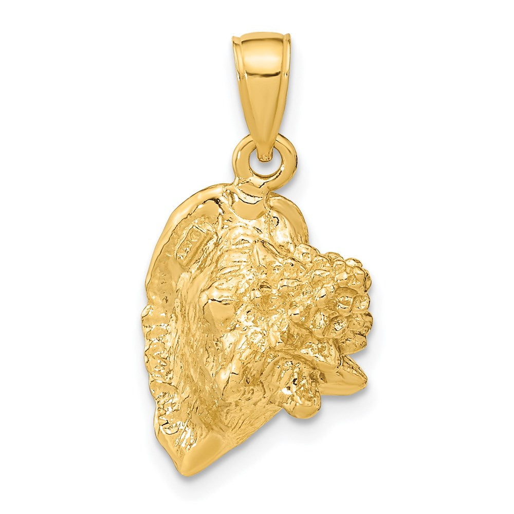 14K Gelbgold 3-D Muschel-Charm