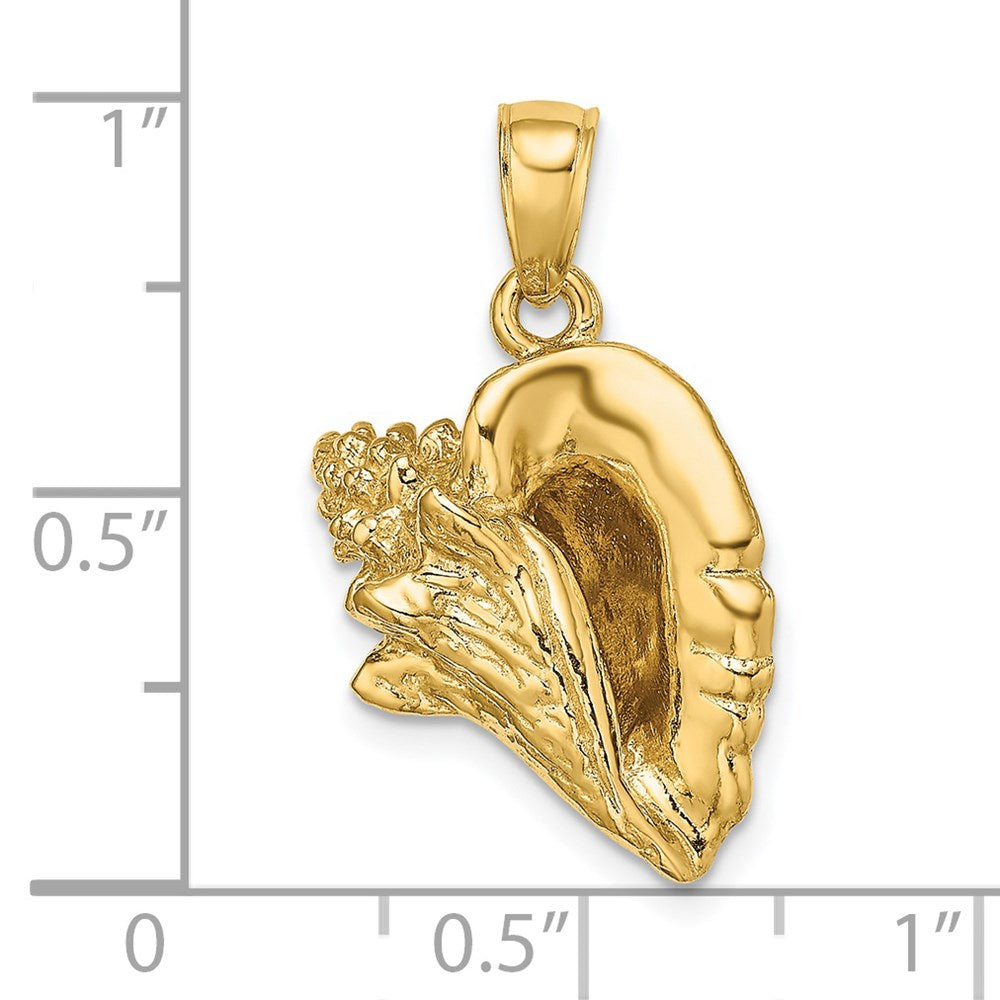 14K Gelbgold 3-D Muschel-Charm