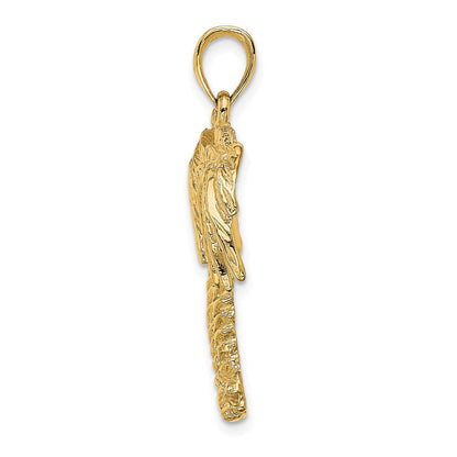 14K Gelbgold 2-D Doppel-Palme-Charm
