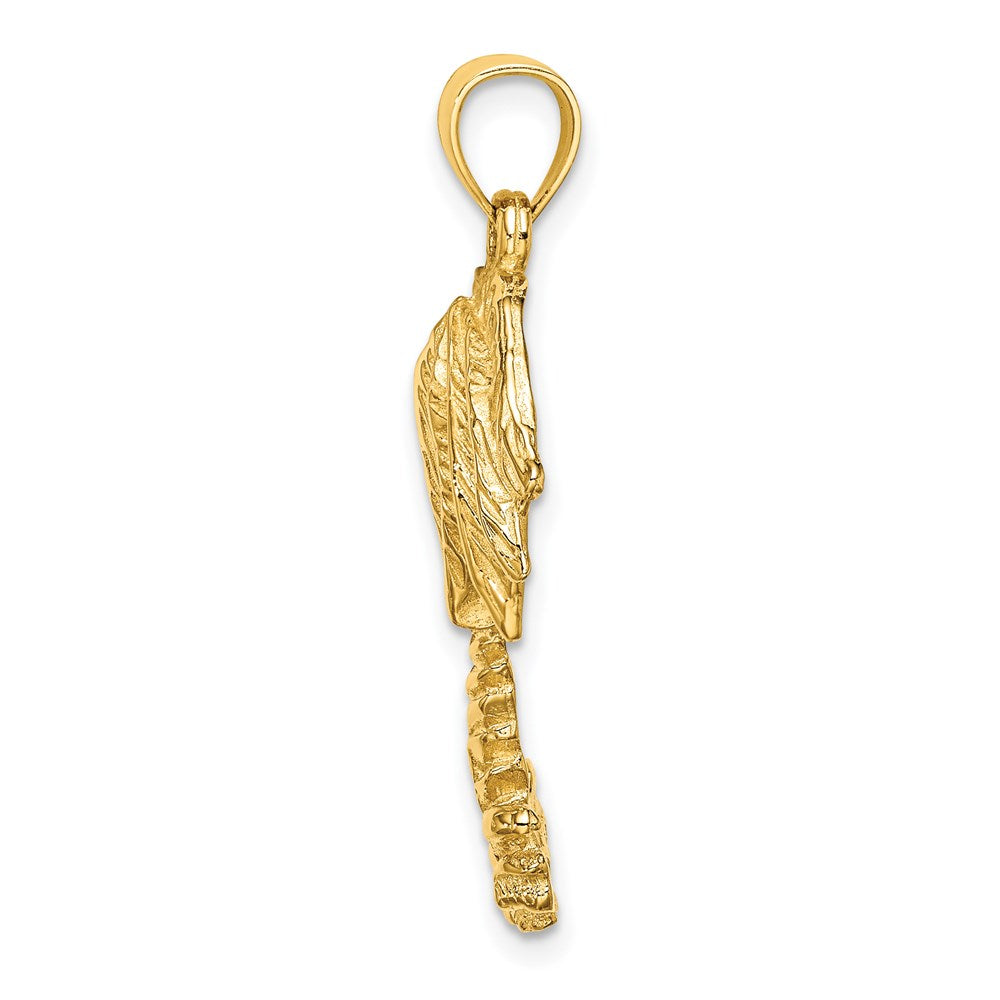 14K Gelbgold 2-D strukturierter Einzel-Palmenbaum-Charm
