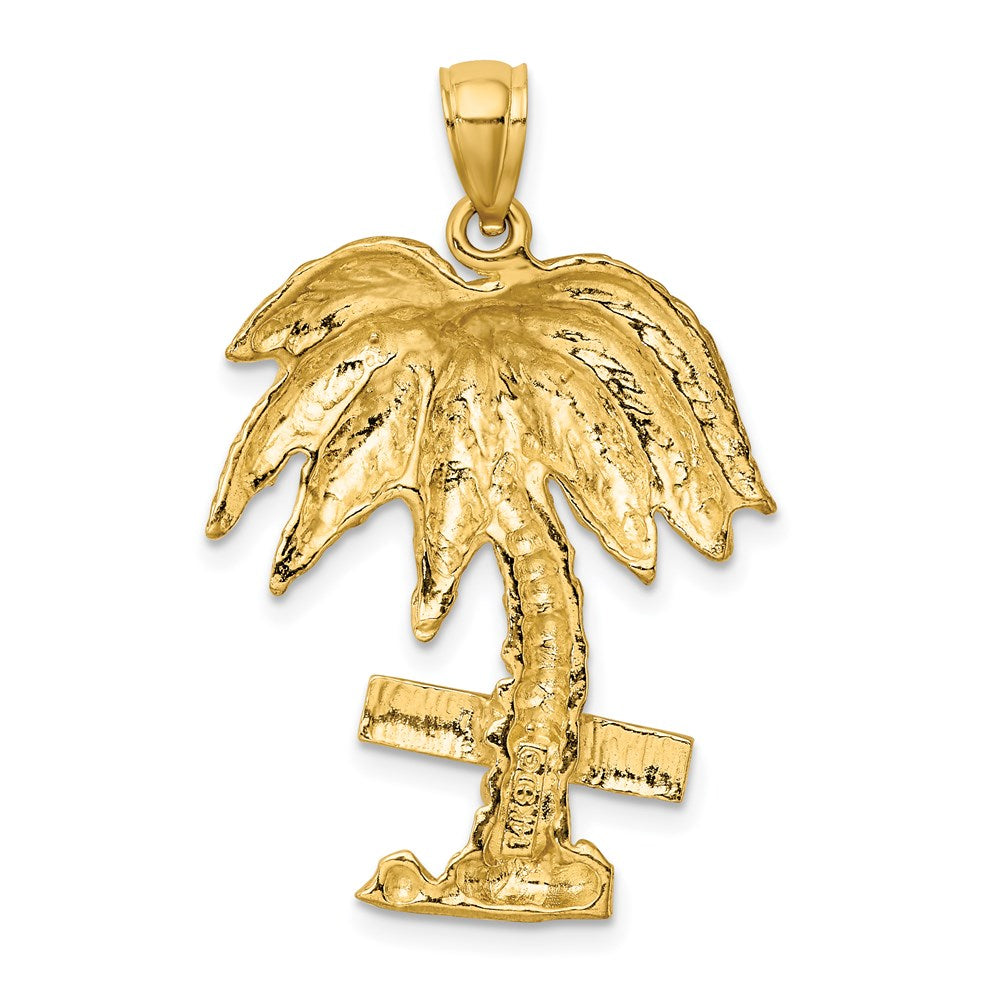 14K Gelbgold MARCO IS. Großer Palmenbaum-Charm