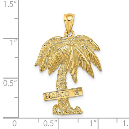 14K Gelbgold MARCO IS. Großer Palmenbaum-Charm