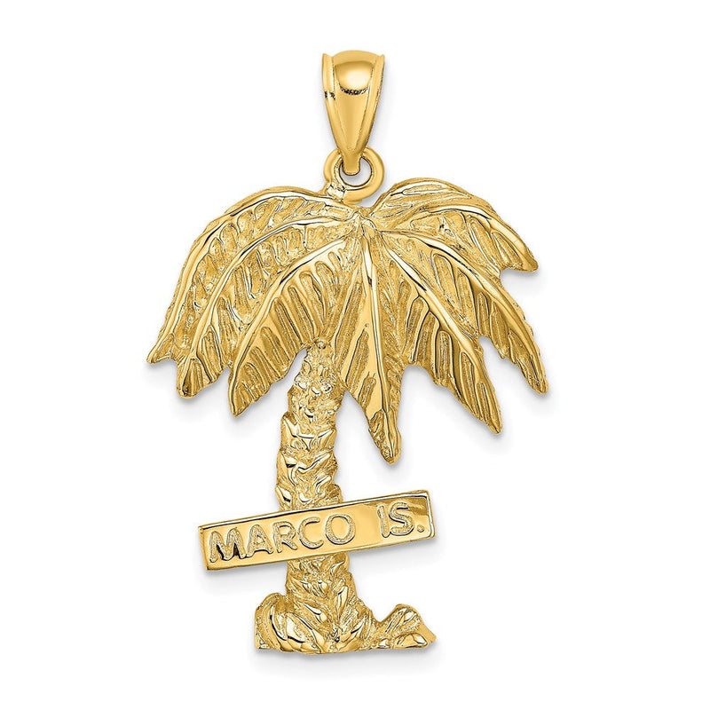 14K Gelbgold MARCO IS. Großer Palmenbaum-Charm