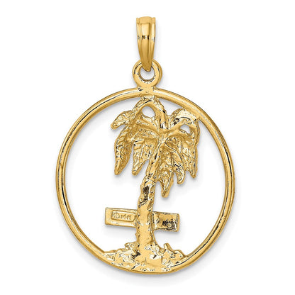 14K Gelbgold MARCO IS. Runder Palmen-Charm