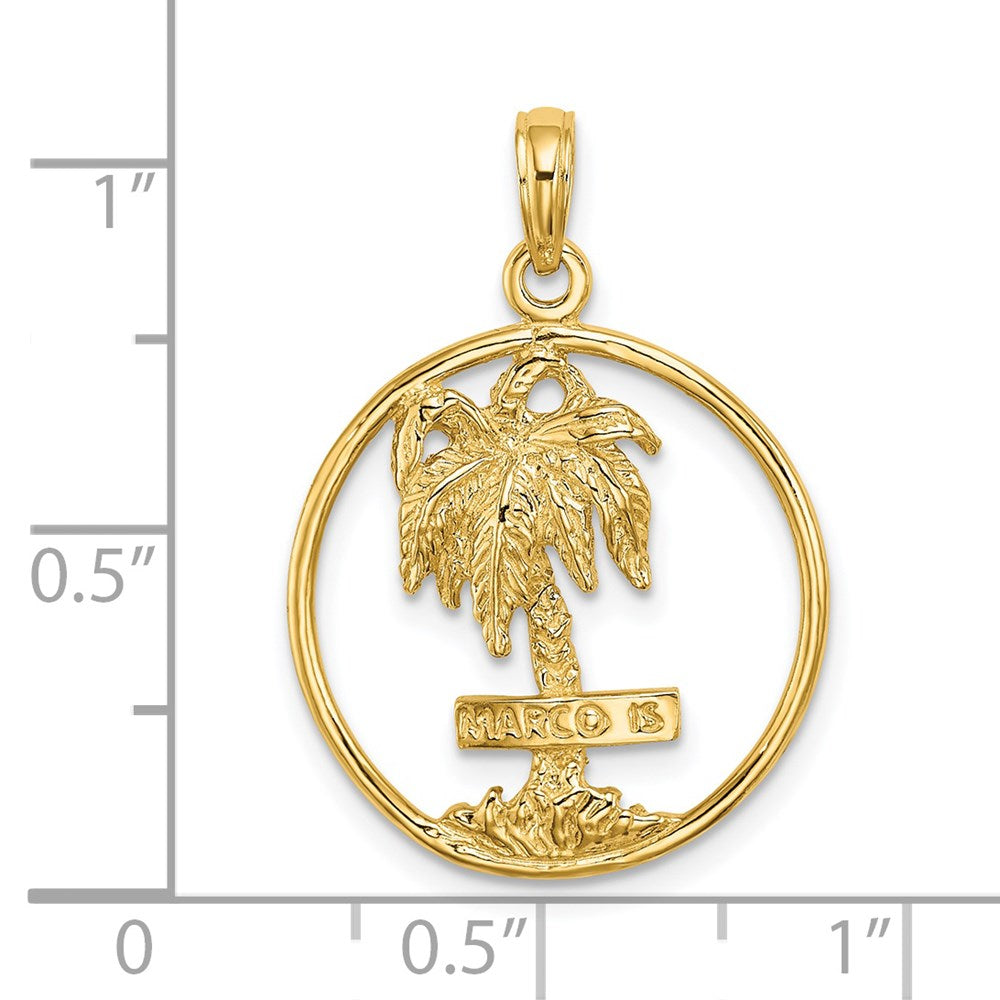 14K Gelbgold MARCO IS. Runder Palmen-Charm