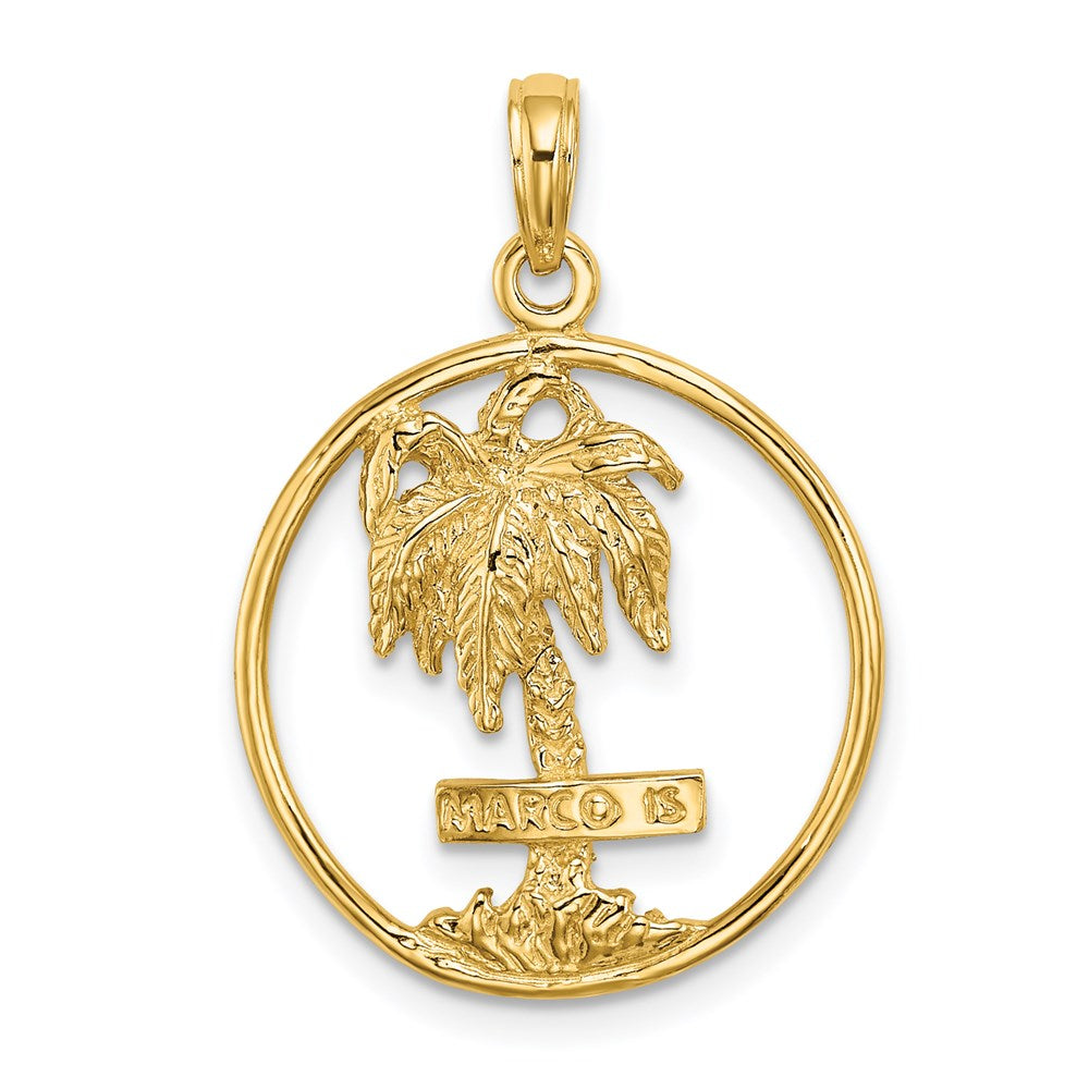 14K Gelbgold MARCO IS. Runder Palmen-Charm