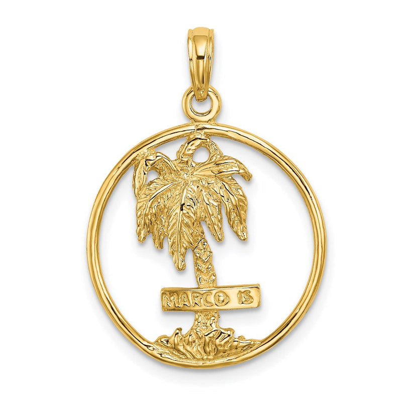 14K Gelbgold MARCO IS. Runder Palmen-Charm