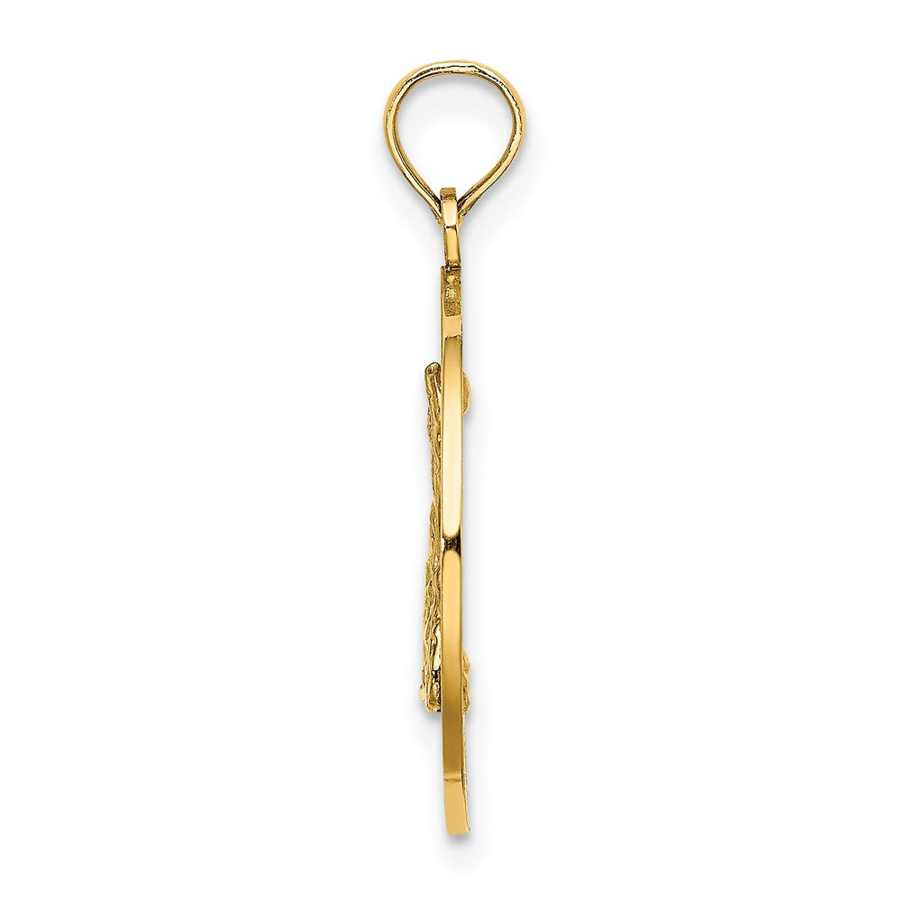 14K Gelbgold BLOCK ISLAND RI Kreis-Charm mit Landkarte