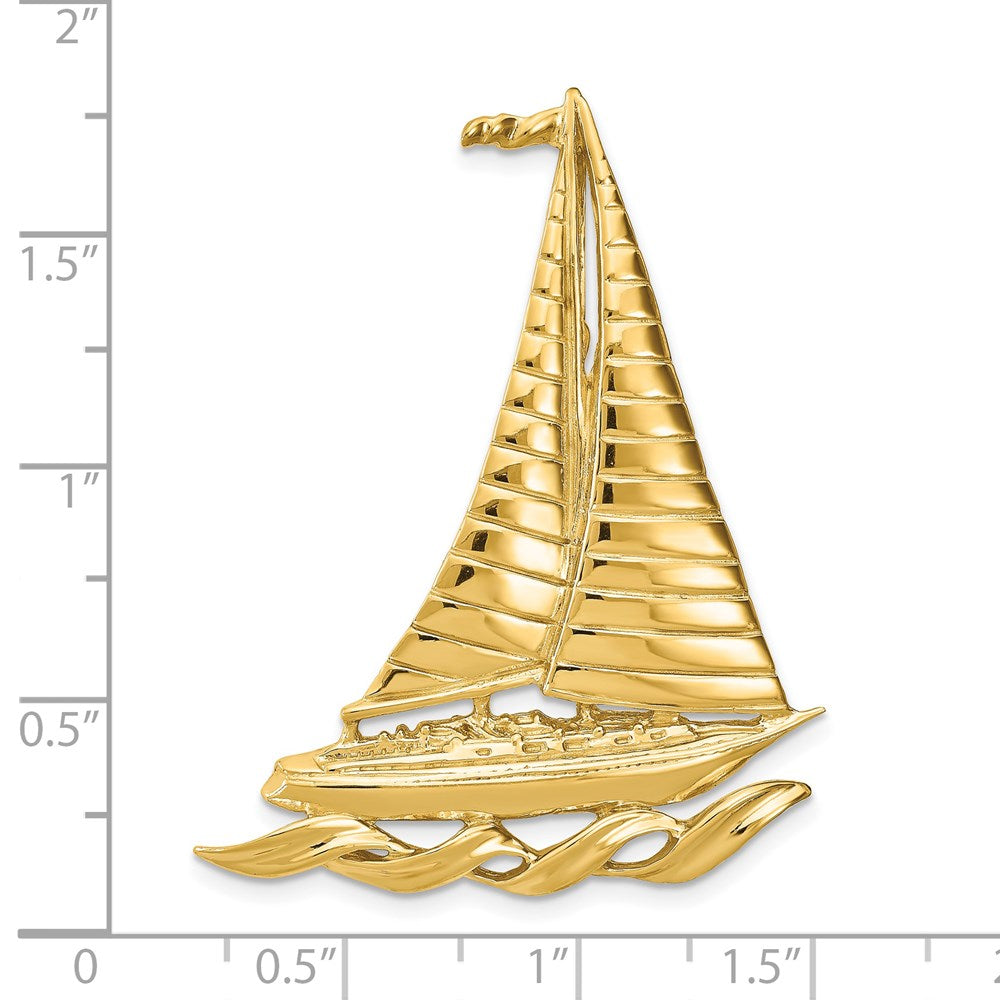 14K Gelbgold Segelboot Anhänger