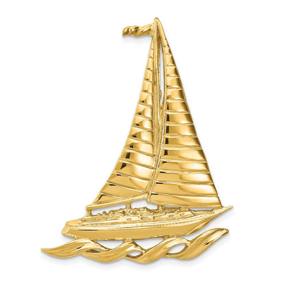 14K Gelbgold Segelboot Anhänger