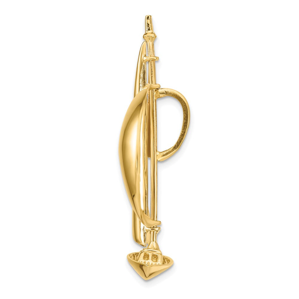 14K Gelbgold 3d Segelboot Anhänger
