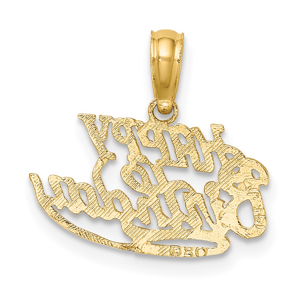 14K Gelbgold Massiv Talking Happy Geburtstag Charm