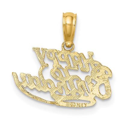 14K Gelbgold Massiv Talking Happy Geburtstag Charm