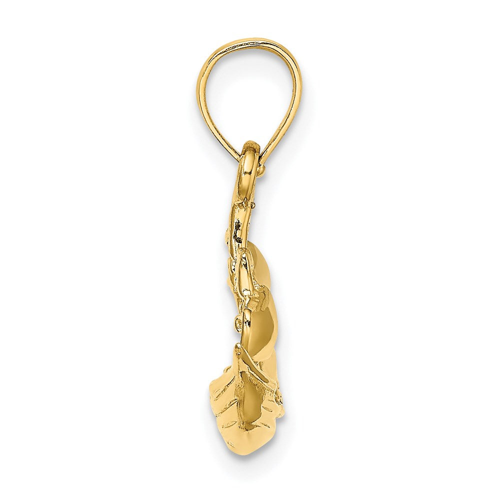 14K Gelbgold 3-D Polierter Segelschiff-Charm