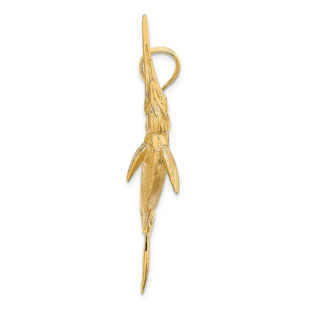 14K Gelbgold 3-D Matt/Poliert Marlin-Charm