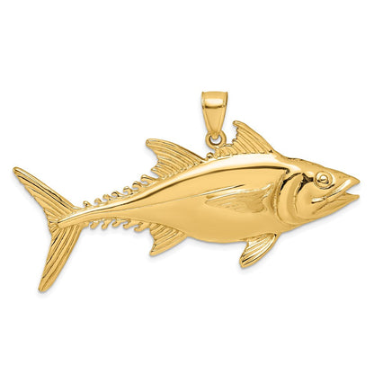 14K Gelbgold Skipjack-Thunfisch-Charm, 3D-poliert